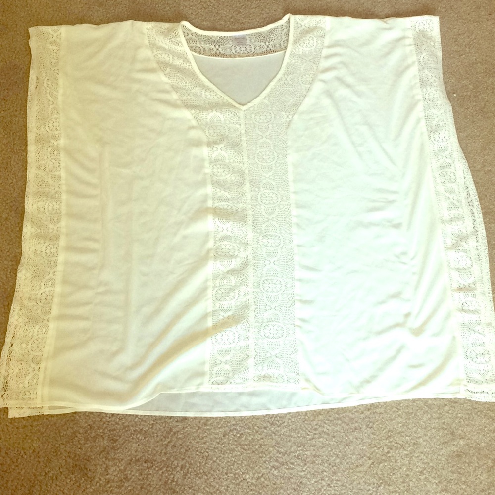 White Sheer Lace Coverup